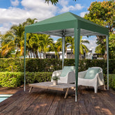 HAOYYE 6.56*6.56*8.04ft Green Outdoor Folding Tent Waterproof Canopy Shelter with Right-Angle Steel Frame for Patio Garden Picnic Camping Event Easy Setup